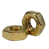 HJN14B 1/4"-20 Hex Jam Nut, Coarse, Brass